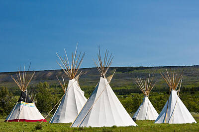 Printscapes - PowWow Teepees of the Blackfoot Tribe by Glacier National Park No. 3095 by Randall Nyhof