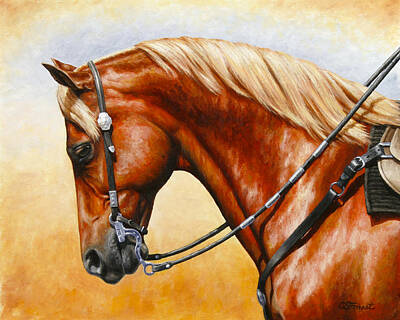 Recently Sold - Animals Paintings - Precision - Horse Painting by Crista Forest