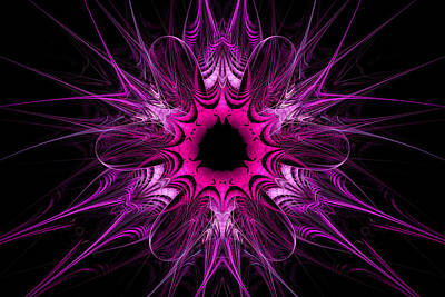 Soccer Patents Royalty Free Images - Purple and pink fractal star flower Royalty-Free Image by Matthias Hauser