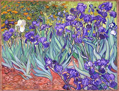 Impressionism Painting Rights Managed Images - Purple Irises Royalty-Free Image by Vincent Van Gogh
