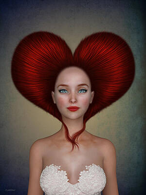 Digital Art - Queen of Hearts by Britta Glodde