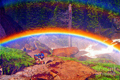 Watercolor Pop Icons - Rainbow Yosemite National Park by Jerome Stumphauzer