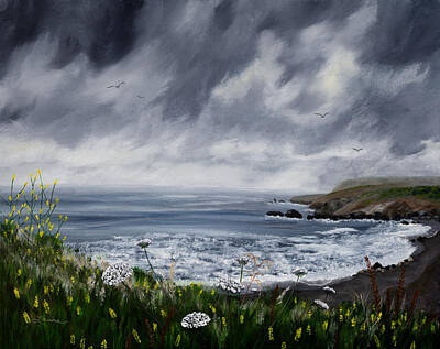 Laura Iverson Royalty-Free and Rights-Managed Images - Rainy Springtime in Pacifica by Laura Iverson