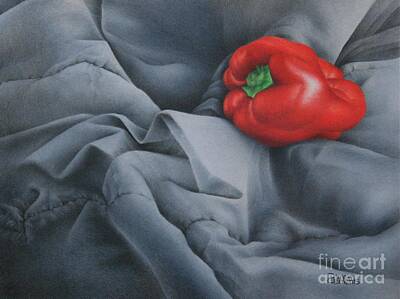 Still Life Drawings Rights Managed Images - Rather Red Royalty-Free Image by Pamela Clements