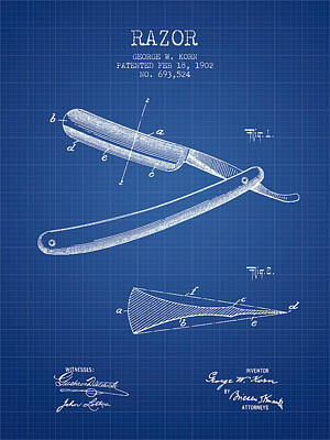 Creative Charisma - Razor Patent from 1902 - Blueprint by Aged Pixel