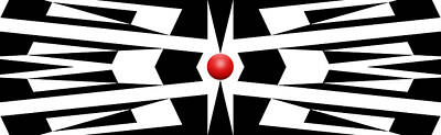 Abstract Rights Managed Images - Red Ball 9 Panoramic Royalty-Free Image by Mike McGlothlen