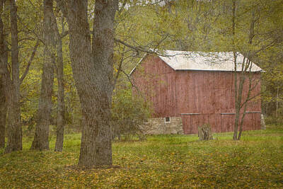 Randall Nyhof Royalty-Free and Rights-Managed Images - Red Barn in Rural West Michigan by Randall Nyhof