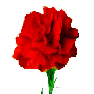 Recently Sold - Abstract Flowers Digital Art Royalty Free Images - Red Carnation Royalty-Free Image by Rafael Salazar