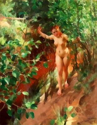 Nudes Digital Art - Red Sand by Anders Zorn