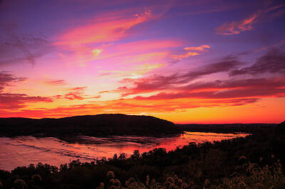 Autumn Landscape Photography Parker Cunningham - Red Sky Over the River by Troy  Snider