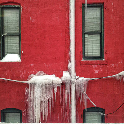Spiral Staircases - Red Wall with Icicles by Stoney Stone