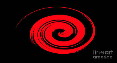 Abstract Digital Art - Red Whirlpool by Linsey Williams