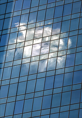Graphic Trees Royalty Free Images - Reflection of Cloud in High Rise Royalty-Free Image by Robert Ullmann