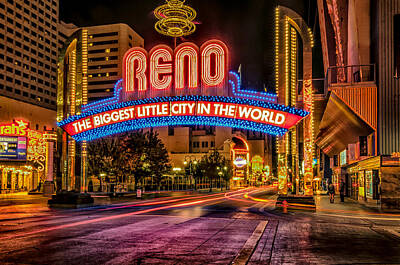 Fantasy Royalty-Free and Rights-Managed Images - Reno Arch at Night by Janis Knight