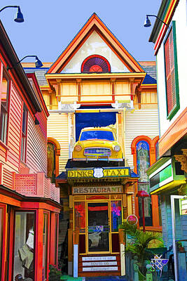 Randall Nyhof Royalty Free Images - Restaurant in downtown Bar Harbor Maine Royalty-Free Image by Randall Nyhof