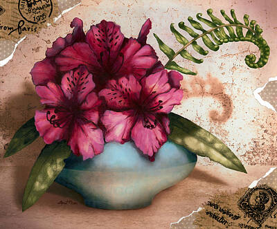 Florals Mixed Media - Rhododendron II by April Moen