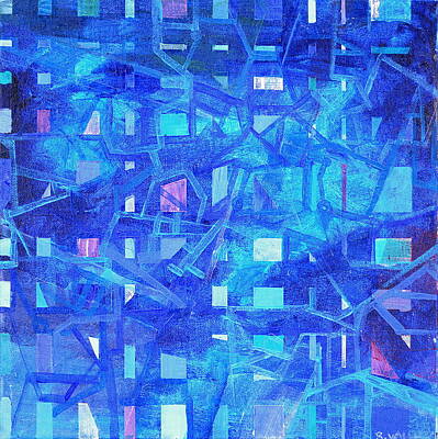 Cubism Food Art - Rhythm in Blue by Regina Valluzzi