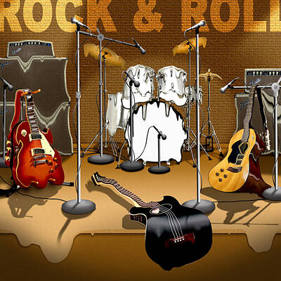 Music Royalty Free Images - Rock and Roll Meltdown Royalty-Free Image by Mike McGlothlen
