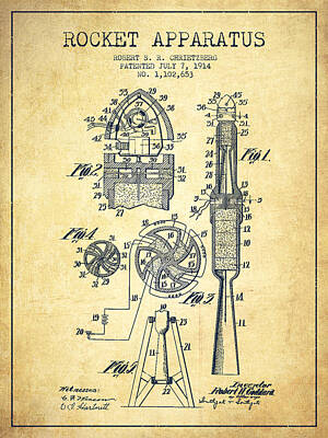 Royalty-Free and Rights-Managed Images - Rocket Apparatus Patent from 1914-Vintage by Aged Pixel