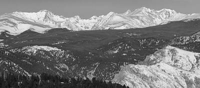 Recently Sold - Mountain Photos - Rocky Mountain Continental Divide Winter Panorama Black White by James BO Insogna