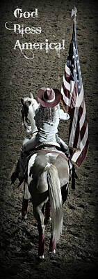 Mammals Photos - Rodeo America - God Bless America by Stephen Stookey