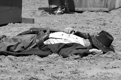 Fruit Photography Royalty Free Images - Rodeo Gunslinger Victim bw Royalty-Free Image by Sally Rockefeller