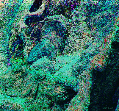 Abstract Landscape Digital Art Rights Managed Images - Roots and Rocks Royalty-Free Image by Stephanie Grant