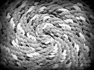 Pixel Art Mike Taylor - Rope Black and White by Clare Bevan