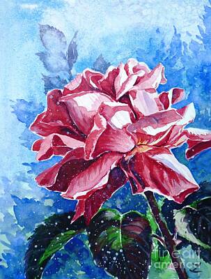 Roses Paintings - Rose by Zaira Dzhaubaeva
