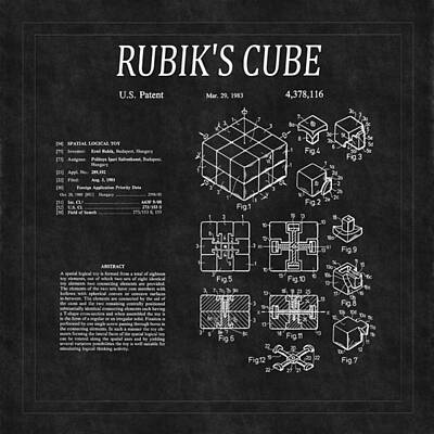 Temples Rights Managed Images - Rubiks Cube Patent 2 Royalty-Free Image by Andrew Fare