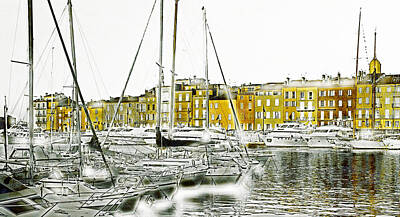 Abstract Landscape Mixed Media - Saint Tropez by Frank Tschakert