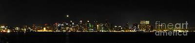 Skylines Royalty Free Images - San Diego Night Skyline Royalty-Free Image by Barbie Corbett-Newmin