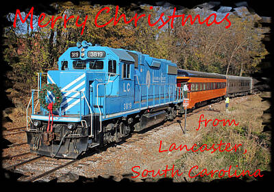 Zen Royalty Free Images - Santa Train Greeting Cards Christmas Red Font Royalty-Free Image by Joseph C Hinson