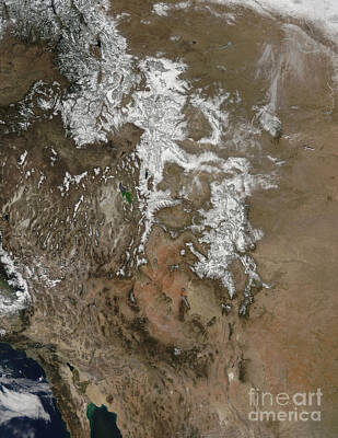 Mountain Royalty-Free and Rights-Managed Images - Satellite View Of The Rocky Mountains by Stocktrek Images