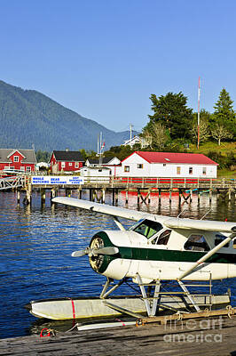 Mountain Royalty-Free and Rights-Managed Images - Sea plane at dock in Tofino by Elena Elisseeva