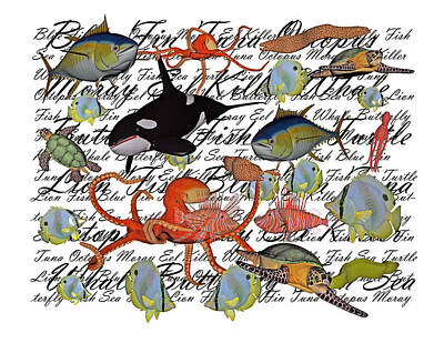 Reptiles Digital Art - Sealife Dreamland III by Betsy Knapp