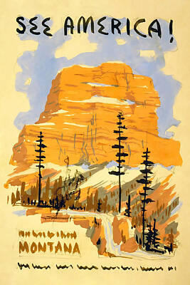 Achieving - See America Montana Painting by David Wagner