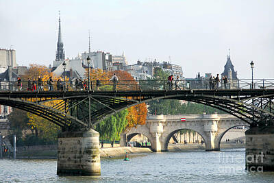 Paris Skyline Royalty-Free and Rights-Managed Images - Seine bridges in Paris by Elena Elisseeva