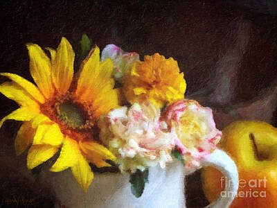 Sunflowers Digital Art - September Still Life by Lianne Schneider