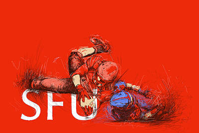 Football Painting Royalty Free Images - SFU Art Royalty-Free Image by Catf