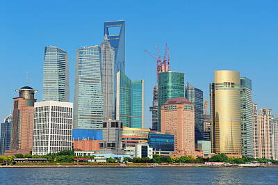 Abstract Animalia Royalty Free Images - Shanghai skyline Royalty-Free Image by Songquan Deng
