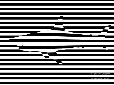 Abstract Paintings - Shark optical illusion by Pixel Chimp