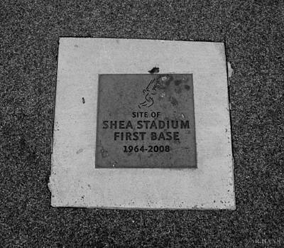 Louis Armstrong - SHEA STADIUM FIRST BASE in BLACK AND WHITE by Rob Hans