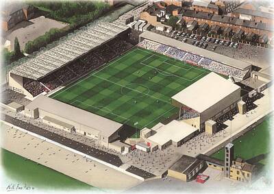 Football Paintings - Sincil Bank - Lincoln City by Kevin Fletcher