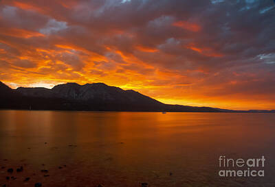 Jolly Old Saint Nick - Slow Burn Over Tahoe by Mitch Shindelbower