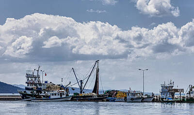 Iconic Women - Small fishing boats in Akyaka harbor Turkey by Frank Bach