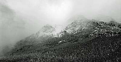 Thomas Kinkade - Snow Squall in the Colorado Rockies by A Macarthur Gurmankin