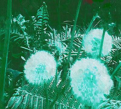 Abstract Flowers Mixed Media - Snowballs In The Garden by Pepita Selles