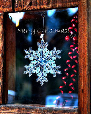 Jerry Sodorff Royalty-Free and Rights-Managed Images - Snowflake In Window Text 20507 by Jerry Sodorff