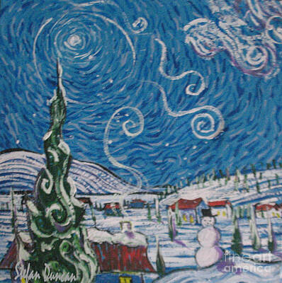 Modern Patterns - Snowman Village by Stefan Duncan